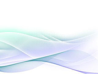 Obraz premium Blue and green soft abstract business graphic wave background with halftone 