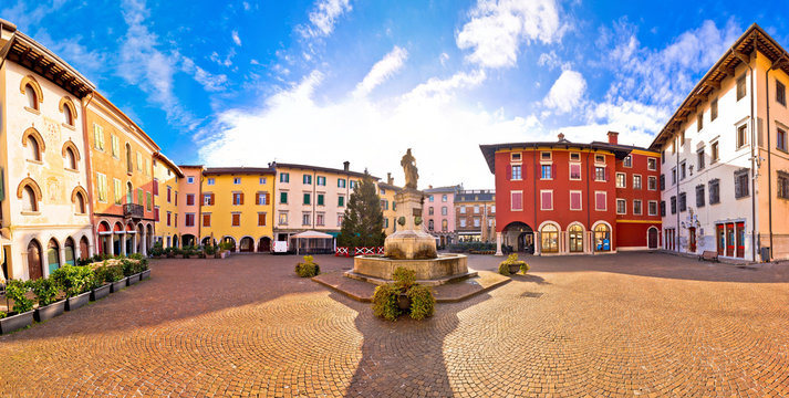Town of Cividale del Friuli colorful Italian square panoramic view