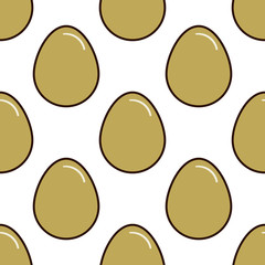 Chicken, eggs seamless pattern background. Flat vector illustration EPS