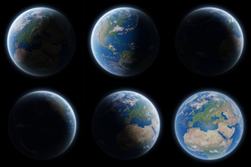 View of blue planet Earth in space collection 3D rendering elements of this image furnished by NASA