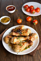 Baked chicken drumstick