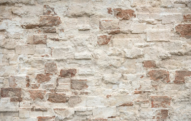 Brick wall with white and red bricks