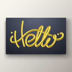 Glossy gold blended letters. 3D bubble font