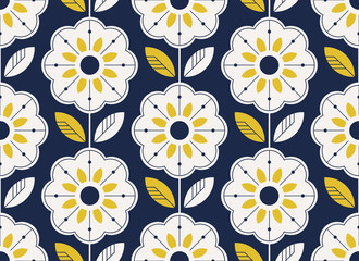 seamless floral pattern in scandinavian style