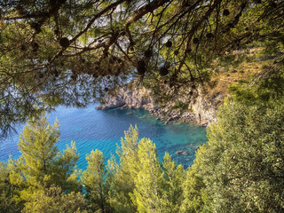 Cale del gesso, one of the most beautiful beaches in the Argentario archipelago, Tuscany