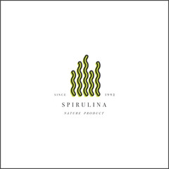 Vector design element and icon in linear style - spirulina - healthy detox natural product superfood. Organic ingredient.