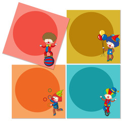 Banner template with circus clowns