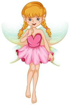 Cute fairy in pink costume