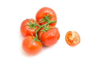 Fresh tomatoes on white background, Isolated.