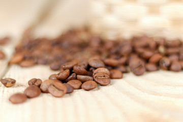 coffee beans on wooden table