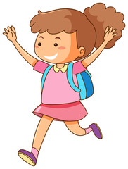 Little girl with blue backpack