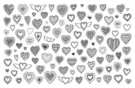 Cute doodle hearts.