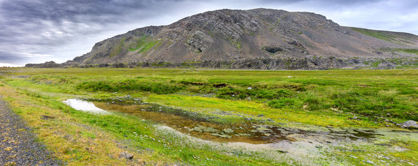 Fototapeta na wymiar Rocky landscape along the Varanger National Tourist Route, Finnm