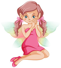 Cute fairy in pink dress