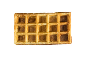 Belgian waffle isolated on white background