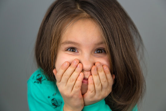 Cute little girl looks silly and confused ooops