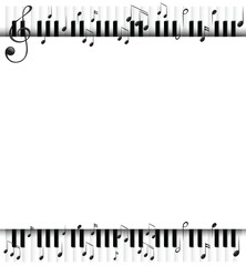 Background template with musicnotes and piano © GraphicsRF
