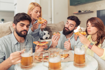 Friends having fun at home