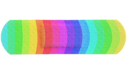 Strip of ADHESIVE BANDAGE PLASTER - Colorful Rainbow Style