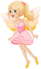 Obraz na płótnie Canvas Cute fairy in pink dress smiling