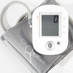 white tonometer on white background, medical device, readings null