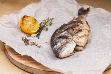 Restaurant food - whole grilled dorado