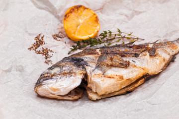 Restaurant food - whole grilled dorado