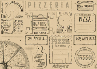 Fototapeta na wymiar Placemat for Pizzeria