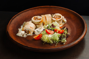 Chicken rolls with mushrooms-2.