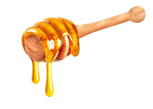 Naklejki honey dripping isolated on white background