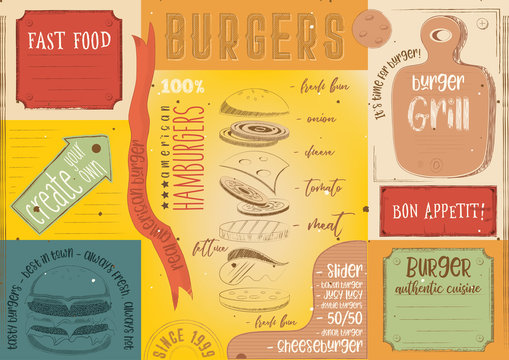 Burger Placemat Place for Text