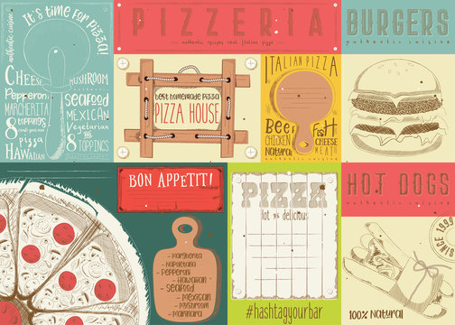  Placemat for Pizzeria and Fast Food