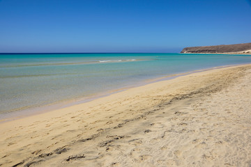 Jandia beach Risco el Paso Fuerteventura at Canary Islands of Spain