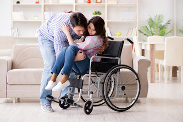 Young family taking care of each other