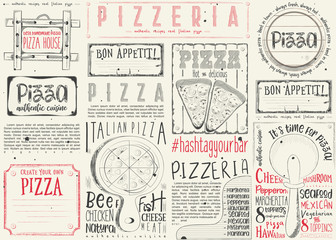 Placemat for Pizzeria - obrazy, fototapety, plakaty
