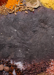 Flat lay spicy frame