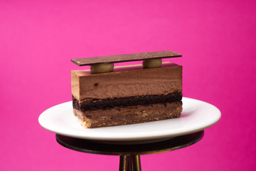 Royal cake on a white plate