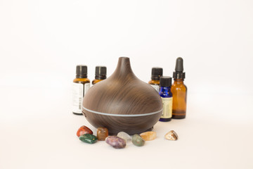 Essential oil diffuser with glass bottles