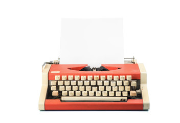 Typewriter isolated on white background