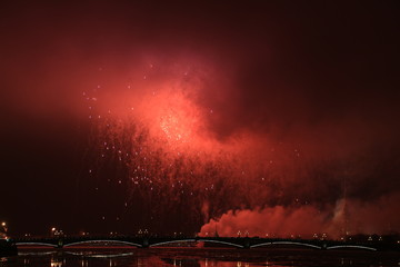 Russia, St. Petersburg, night fireworks over the Peter and Paul Fortress