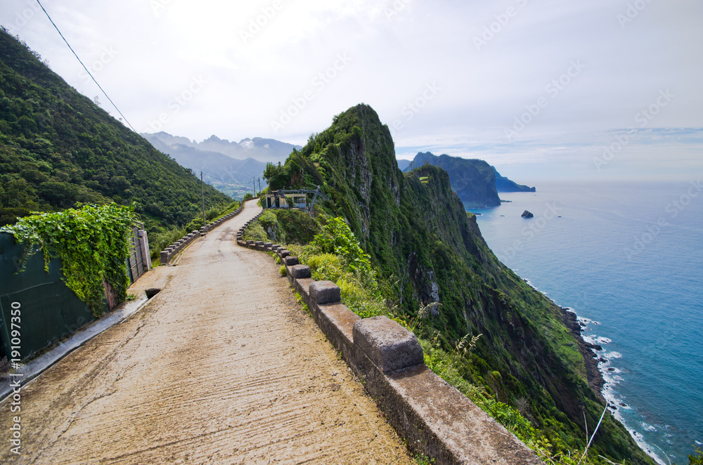 Canvas Prints Road on the cliff, Madeira island - Portugal