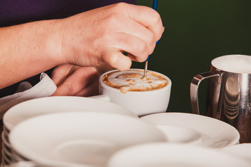 Latte art on the cup