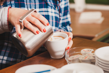 Latte art on the cup