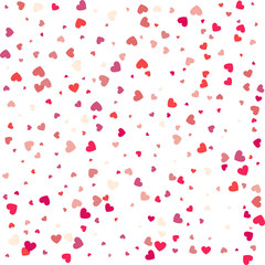 Fototapeta na wymiar Background with different colored confetti hearts for valentine time