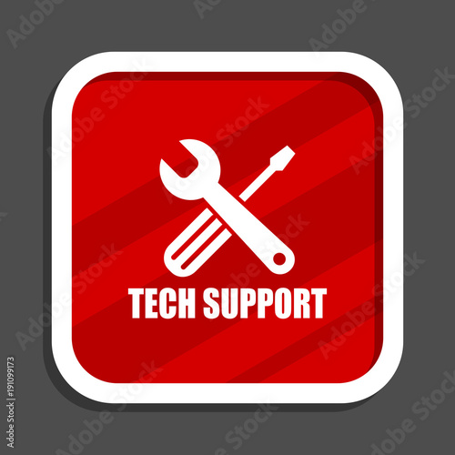 Technical Support Icon Flat Design Square Internet Banner Stock
