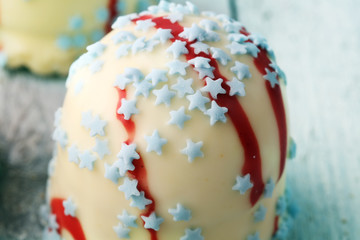 chocolate covered marshmallows .german schokokuss. Festive Patriotic Marshmallows in Red, White, and Blue Colors