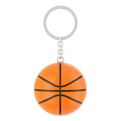 Keychain with basketball ball, 3D rendering