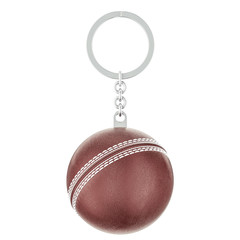 Keychain with cricket ball, 3D rendering