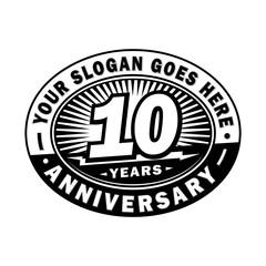 10 years anniversary design template. Vector and illustration. 10th logo.

