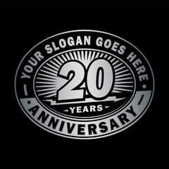 20 years anniversary design template. Vector and illustration. 20th logo.

